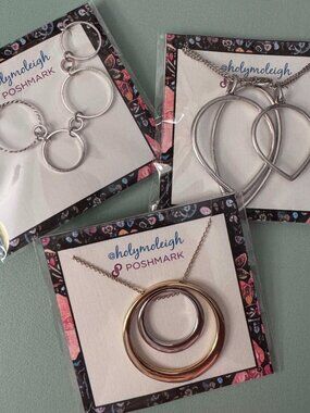 Lot of Silver and Gold Abstract Jewelry (Lucky Brand and Ann Taylor)